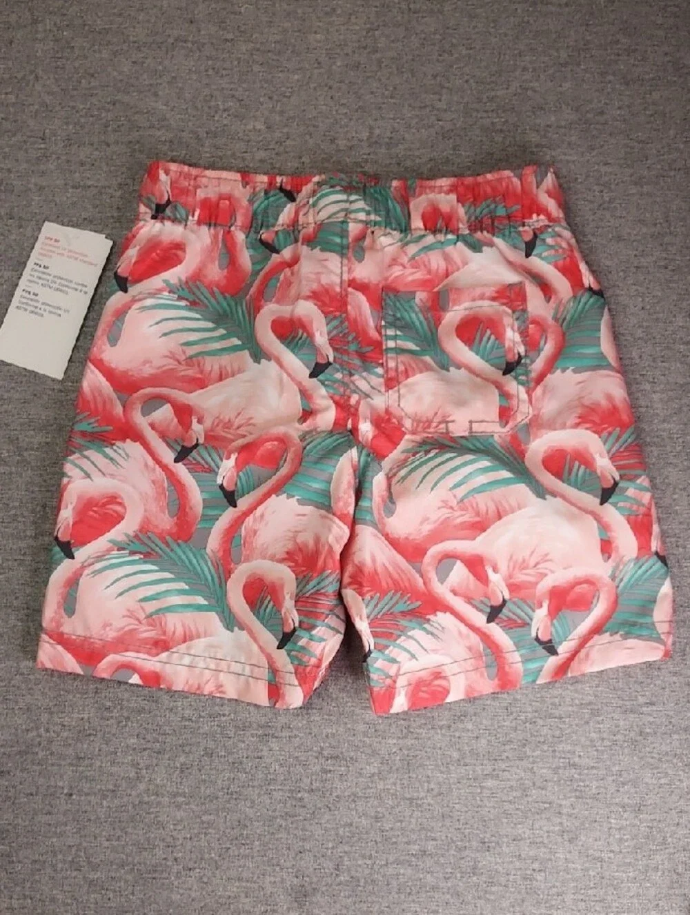 Old Navy Pink Flamingo Print Lined Swim Trunks UPF 50 Shorts Size 4T NWT